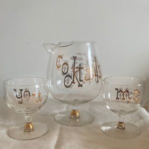 Vintage You, Me, Cocktails drink set
